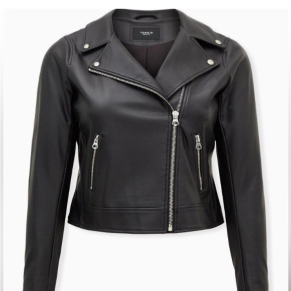 Eloquii Black Faux Leather Moto Jacket - Picture 2 of 5